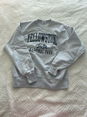 Champion Gray Yellowstone National Park Crewneck Sweatshirt